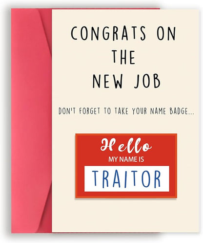 Asmallgf Congrats On New Job Card, Funny Coworker Leaving Gifts for Women Men, Goodbye Card, Going Away Gifts
