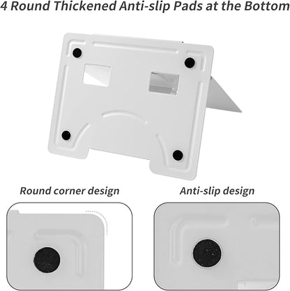 Metal Book Stand - Adjustable Book Holder for Reading (Full White)