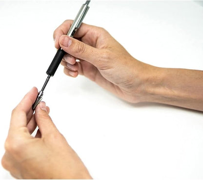 Zebra Pen F-402 Retractable Ballpoint Pen, Stainless Steel Barrel, Fine Point, 0.7mm, Black Ink, 2-Pack