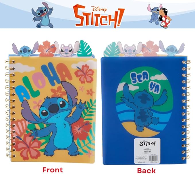 Innovative Designs Stitch Tab Journal Notebook, Spiral Bound, 96 Lined Pages, 8 x 7 inches, Yellow