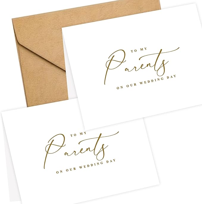 LADY&HOME To My Parents on My Wedding Day Card,Card to Parents,Thank Parents Wedding Day Card (C2:Parents)