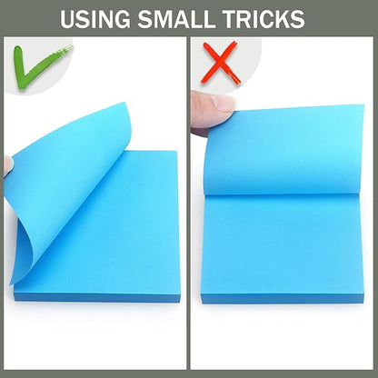 Sticky Notes 3x3 Self-Stick Notes Bright Colors Sticky Notes 4 Pads 100 Sheets/Pad (Blue)