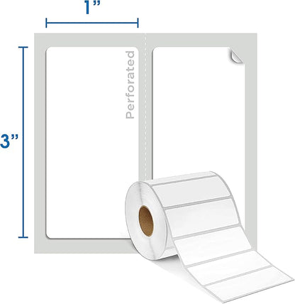 Spartan Industrial - 3" X 1” Direct Thermal Labels, Perforated FBA Barcode Address Labels, Compatible with Rollo & Zebra Desktop Printers - 10 Rolls, 1300/Roll