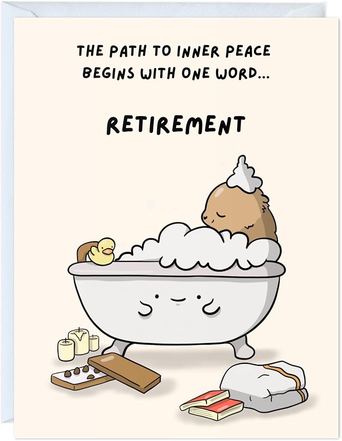 ALY LOU Funny Retirement Card for Her Him, Sarcastic Card For Mom Dad Husband Wife Friend/Congratulations Greeting Card (The Path To Inner Peace ... Retirement)