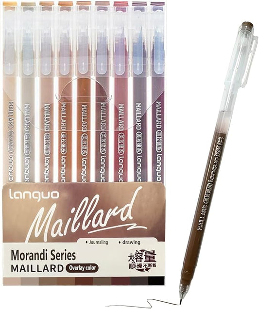 0.5mm Journal Colouring Pens, Assorted Rainbow Colors Pens Set of 9 for Adults Journal Coloring Calligraphy,Made for Everyday Writing, Journals,Drawing,Coloring Books (Murad Colors)