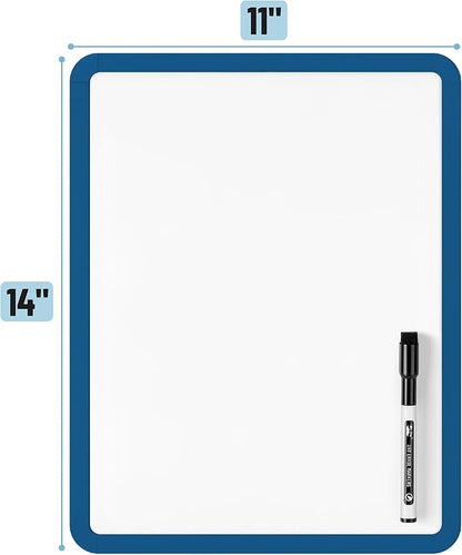 Mr. Pen- Dry Erase Board, 14” x 11” with a Black Dry Erase Marker, Dark Blue Frame, Small White Board, White Board for Kids, White Board for Students, Small Dry Erase Board, Mini White Board