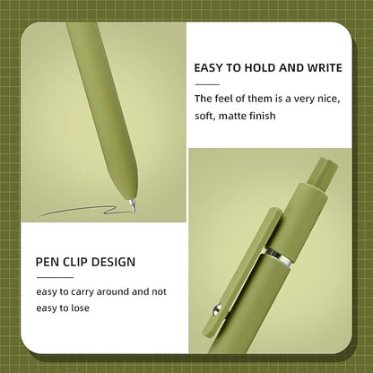 Gel Pens, 10 Pcs 0.5mm Fine Point Smooth Writing Pens Cute Pens, High-End Series Black Ink Pens for Journaling Note Taking, School Office Supplies for Women Men (10 Pcs Mixed colors)