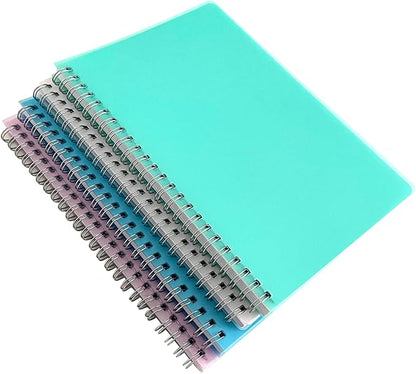 Spiral Notebook, 4 Pack A5 Aesthetic College Ruled - Lined Journals Notebooks, Cute Office Supplies Notebooks for Work, Study, and Notes, 640 Pages, 5.7" x 8.3" ( Blue, Pink, Green, Transparent )