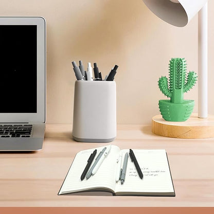 UIXJODO 6 Pcs Gel Pens 0.5mm Quick Dry Black Ink Pens Fine Point Smooth Writing Pens, Cute Office and School Supplies Gifts for Women Teacher Students (6 Pcs Black White Grey Silver)