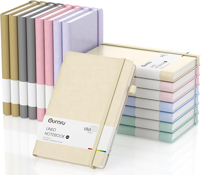 Lined Journal Notebook, 16 Pack, 180 Pages, A5 Journals for Writing, 100 GSM Thick Paper, Small Notebooks Daily Journal for Women Men Work, Business, School, Travel Supplies