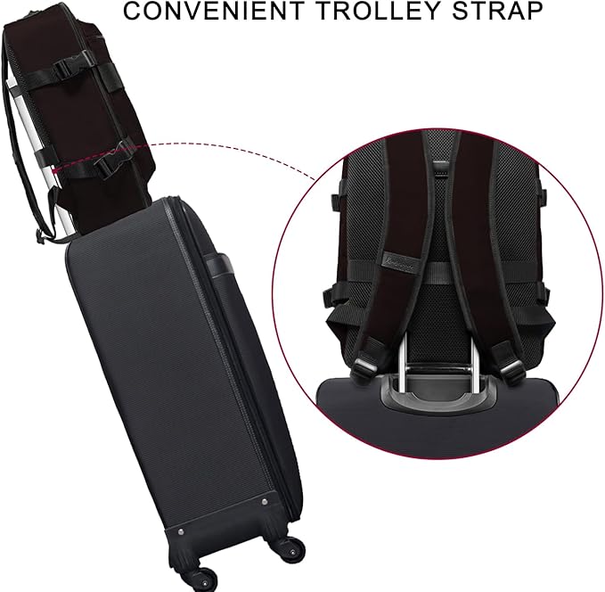 Travel Backpack 17L Lightweight Casual Small Carry-on Daypack 15-inch Laptop Notebook, Underseat Overnight Weekender, Brown