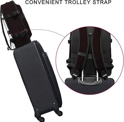 Travel Backpack 17L Lightweight Casual Small Carry-on Daypack 15-inch Laptop Notebook, Underseat Overnight Weekender, Brown