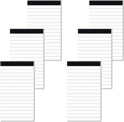 6 Pcs Note Pads Refills 3 x 5 inches Memo Small Notebook Writing Pads with 30 Sheets Each Pad College Ruled Lined Paper NotePads White