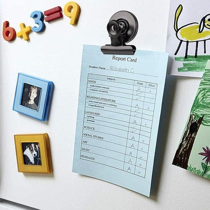 VNDUEEY 50 Pack Black Magnetic Clips Fridge Magnets with Clips, Refrigerator Magnets Clips, Magnet Clips for Whiteboard on Home& Office