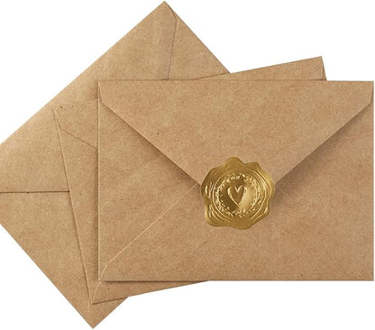 50 Pack A6 Envelopes for 4 x 6 Greeting Cards, Birthday Party, Photos, Baby Shower and Wedding Invitation Cards, 6 1/2 x 4 3/4 Inches (Brown)