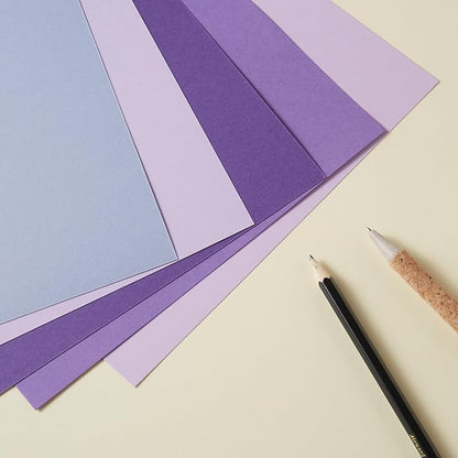 30 Sheets 8.5x11 Color Tones Cardstock Paper 250GSM Thick Paper Cards for Birthday Party, Invitations and DIY Crafts Decoration (Purple)