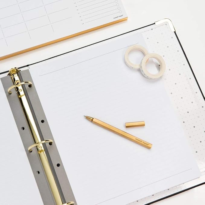 russell+hazel Vegan Leather Signature Binder Bone (51188)