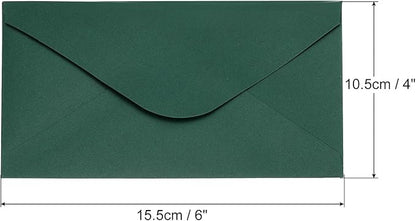 PATIKIL Mini Envelopes, 50 Pack Gift Cards Business Cards Envelope for Greeting Weddings, Dark Green