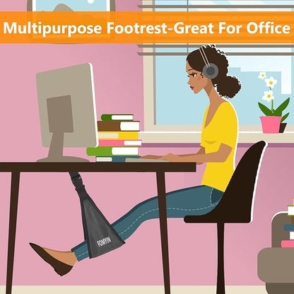 Airplane Footrest with No Feet Clashing Support Design, Portable Travel Foot Hammock to Relax Your Feet, Memory Foam Plane Foot Rest to Relieve Feet Soreness - Long Flights Essentials
