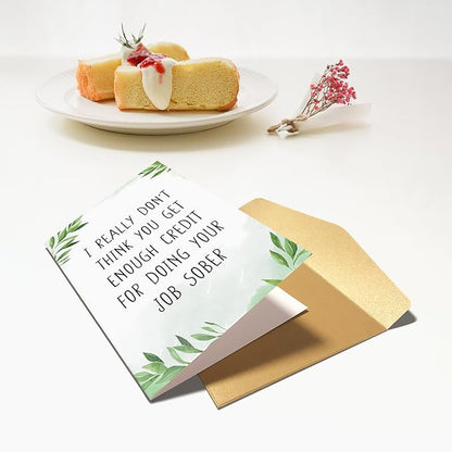 Chenive Funny Retirement Card for Boss, Coworker Leaving, or Boss's Day - 8 x 5.3 Inch with Envelope
