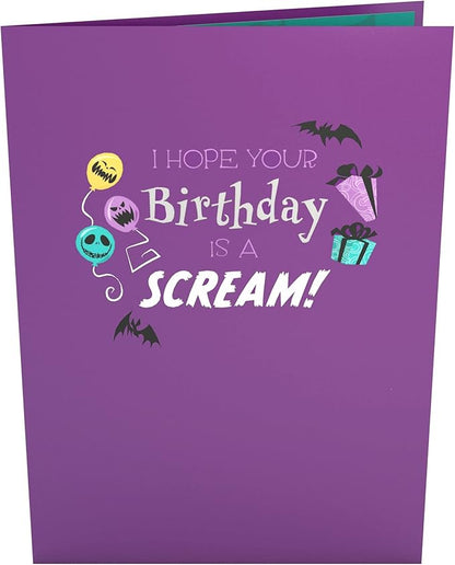 Lovepop Happy Birthday Pop-Up Card for Her and Him- 3D Disney Birthday Greeting Cards for Boys, Girls, Men, Women - Scream - 5" x 7" Jack Skellington Card - Blank Note Card & Envelope Included
