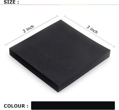 Sticky Notes 3x3 Self-Stick Notes Bright Colors Sticky Notes 4 Pads 90 Sheets/Pad (Black)
