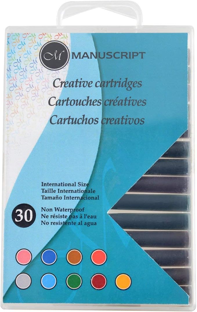Manuscript Pen Creative Calligraphy Cartridges (30 Pack), Assorted