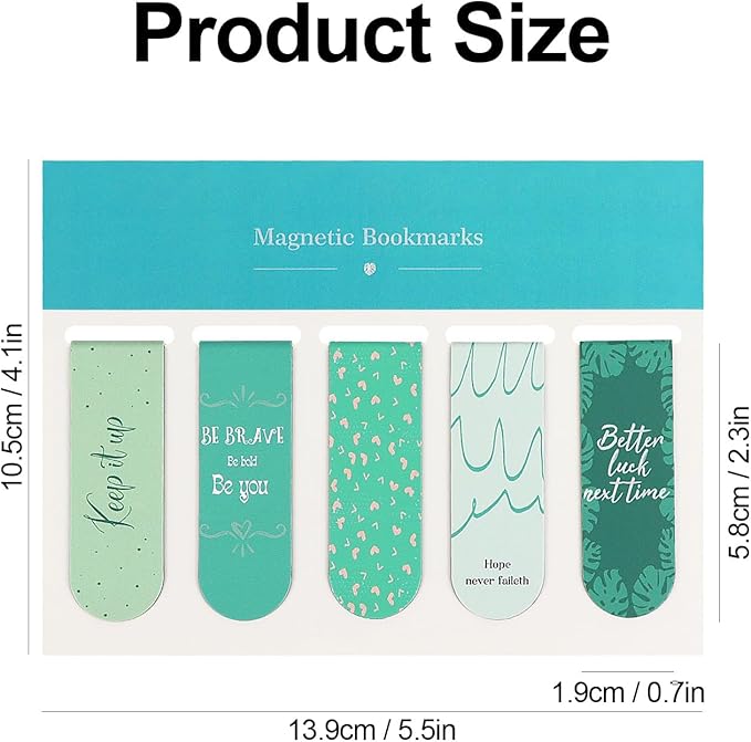 5Pcs Magnetic Bookmarks T-S Bookmarks Page Markers for Fans Readers, Women, Book Lovers, Students Teachers, Funny Office Supplies Stationery Gifts Used in Office, School, Home (Plant)
