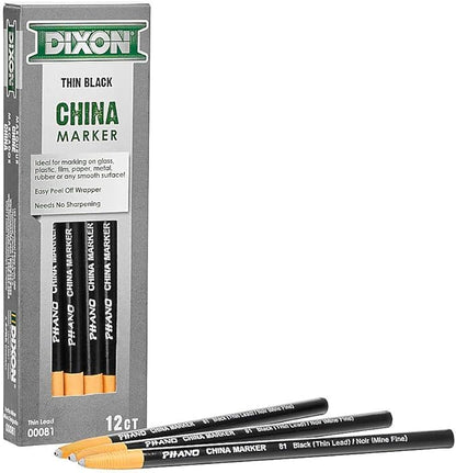 Dixon China Marker, Black, Dozen (00081)