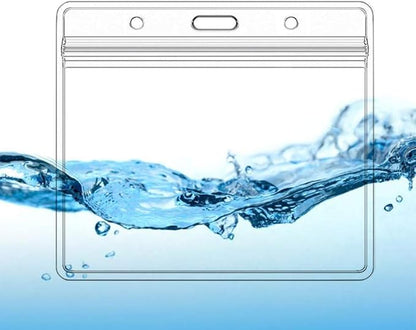 Extra Thick Horizontal ID Card Name Tag Badge Holder with Waterproof Type Resealable Zip (Holders, 20Packs)