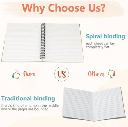 Fuutreo 24 Pcs Spiral Notebook for Work A5 8.3 x 5.7 Inch College Ruled Spiral Journal Notebook Kraft Cover, 12 Color, 60 Sheets, 120 Pages for Office School Supplies(Candy Color)