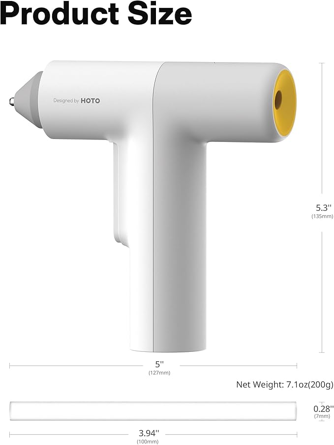 HOTO Cordless Hot Glue Gun Kit – 40 Glue Sticks, 30s Fast Preheating, 3000mAh, Dual Anti-Scald Protection & Auto Dispensing – Safe for Kids, Anti-Drip Nozzle, Perfect for DIY, School Crafts & Repairs