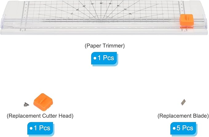 PATIKIL 12 Inch Paper Trimmer, A4 Size Portable Paper Cutter Slicer Scrapbooking Tool with Cutter Head Blade for Craft Paper Photo Cardstock, White