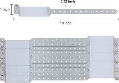 100pcs Vinyl Wristbands Hospital Identification Bands,Waterproof Adjustable Medical Wristband,Disposable Snap Wristband for Hospital (Color : Gray)