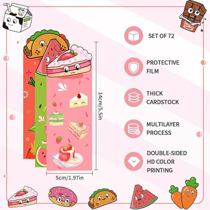 Bookmarks, 72 Pcs Bookmarks for Kids, Book Marks for Reading Kids, Cute Bookmarks, Book Markers, Kids Bookmarks, Bookmarks for Book Lovers, Bulk Bookmarks, Bookmarks for Girls, Classroom Rewards