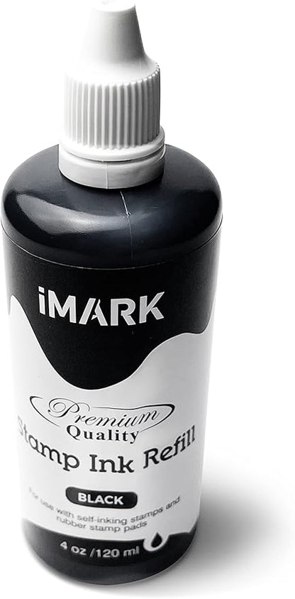 iMARK Premium Refill Ink for Self-Inking Stamps, Daters and Stamp Pads (4 oz, Black)