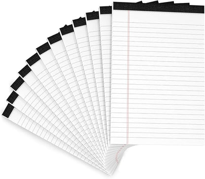 12 Pack Note Pads 5x8 Small Legal Pads White Notepads 5x8 Inch 80 GSM Paper Pads With 30 Sheets Per Notepad Small Writing Pads Notebook for Work White Lined Note Pads Small Legal Notepads for School