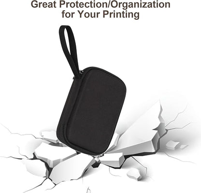 QYCHHJ Mini Printer Carrying Case for Phomemo T02/Memoking/HUIJUTCHEN Mini Sticker Printer, Portable Hard Travel Case for Label Maker, Thermal Printer Paper, Small