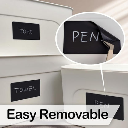 170Pcs Black Removable Labels for Jars,for Storage Bins,for Food Containers with 2 Liquid Chalk Marker(Black)