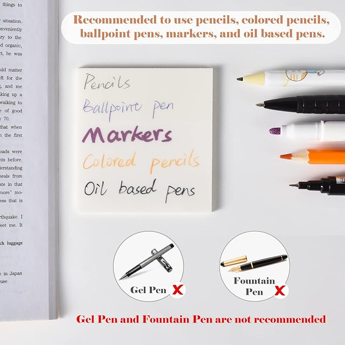 BAYTORY 1700 Sheets Transparent Sticky Notes, Clear Waterproof 3 x 3 inch See Through Memo Pad, Self-Adhesive Translucent Writable Index Tabs for Annotating Books, Study Supplies