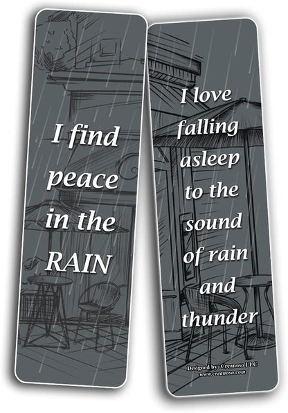 Creanoso I Love The Sound of Thunder in The Rain Quotes Bookmarks (10-Sets x 6 Cards) – Daily Inspirational Card Set – Interesting Book Page Clippers – Great Rewards for Adults and Professionals