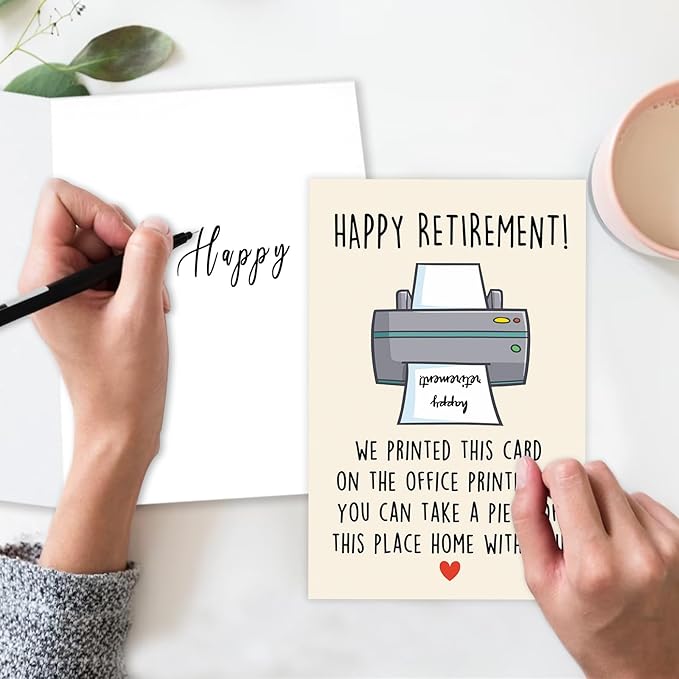 Funny Printable Retirement Card for Coworker or Boss, Happy Retiring Card Gift for Him Her, Group Card from Office, Leaving Fellwell for Retiring Coworker Colleagues Boss