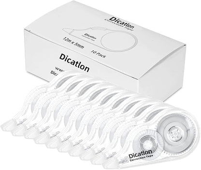 Quick Dry Whiteout Correction Tape Tear Resistant Liquid Paper Pen Shaped Applicator,Highly Suitable for Students,Office Workers,Home,Easy to Use Enhance Study,Work Efficiency,10pcs 1/5"X39Ft