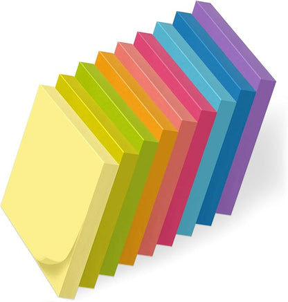 (9 Pack) Sticky Notes 3x3 Inches Colorful Sticky Notes，Super Sticking Power Bright Colors Self-Stick Pads，Easy to Post for School Supplies and Office Products，56 Sheets/Pad,504Sheets