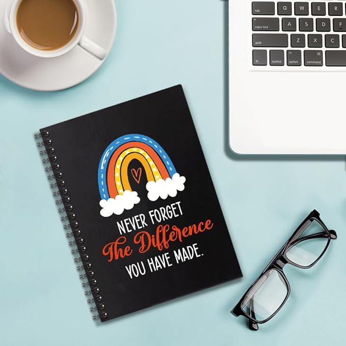 Never Forget the Difference You Made 160 Blank Pages Spiral Notebook, Appreciation Gift for Employee, Going Away Gift for Coworker, Retirement Gift for Colleague, Farewell Gift for Friend