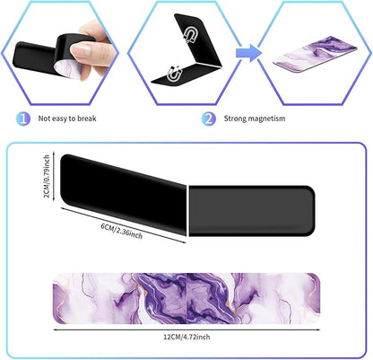 48 Pieces Magnetic Bookmarks Magnet Page Markers - Book Marks for Reading Women & Men with Storage Boxes - Cute Magnet Bookmark Clips for Reading Pleasure（Marble）