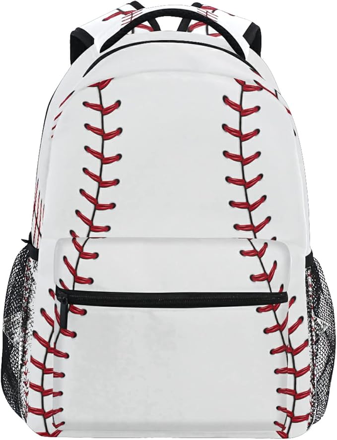 AUUXVA Sports Baseball Print School Backpack for Girls Boys Kids Laptop Backpack Travel Camping Daypack