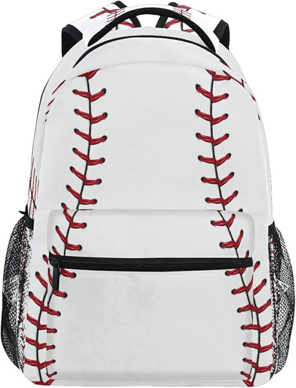 AUUXVA Sports Baseball Print School Backpack for Girls Boys Kids Laptop Backpack Travel Camping Daypack
