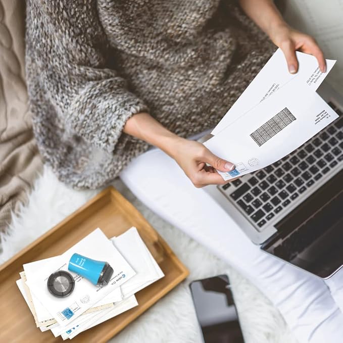 Wide Advanced ID Roller, Protect Your Private Information with Guard Your ID Theft Prevention and Confidential Roller Stamp, Easy to use Mess-Free Address Blocker, ASOTV (Wide 3-Pack, Turquoise)