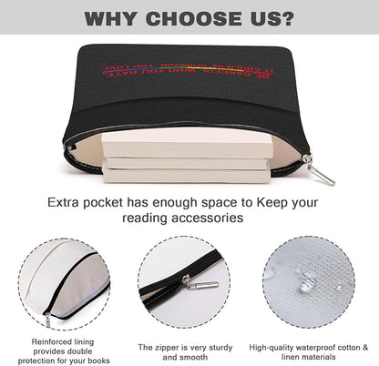 Book Themed Gifts Waterproof Book Sleeve Book Pouch LGBT Equality Rights Reading Gifts for Women Bestie Book Covers for Paperbacks Book Accessories Book Protector with Zipper and Front Pocket